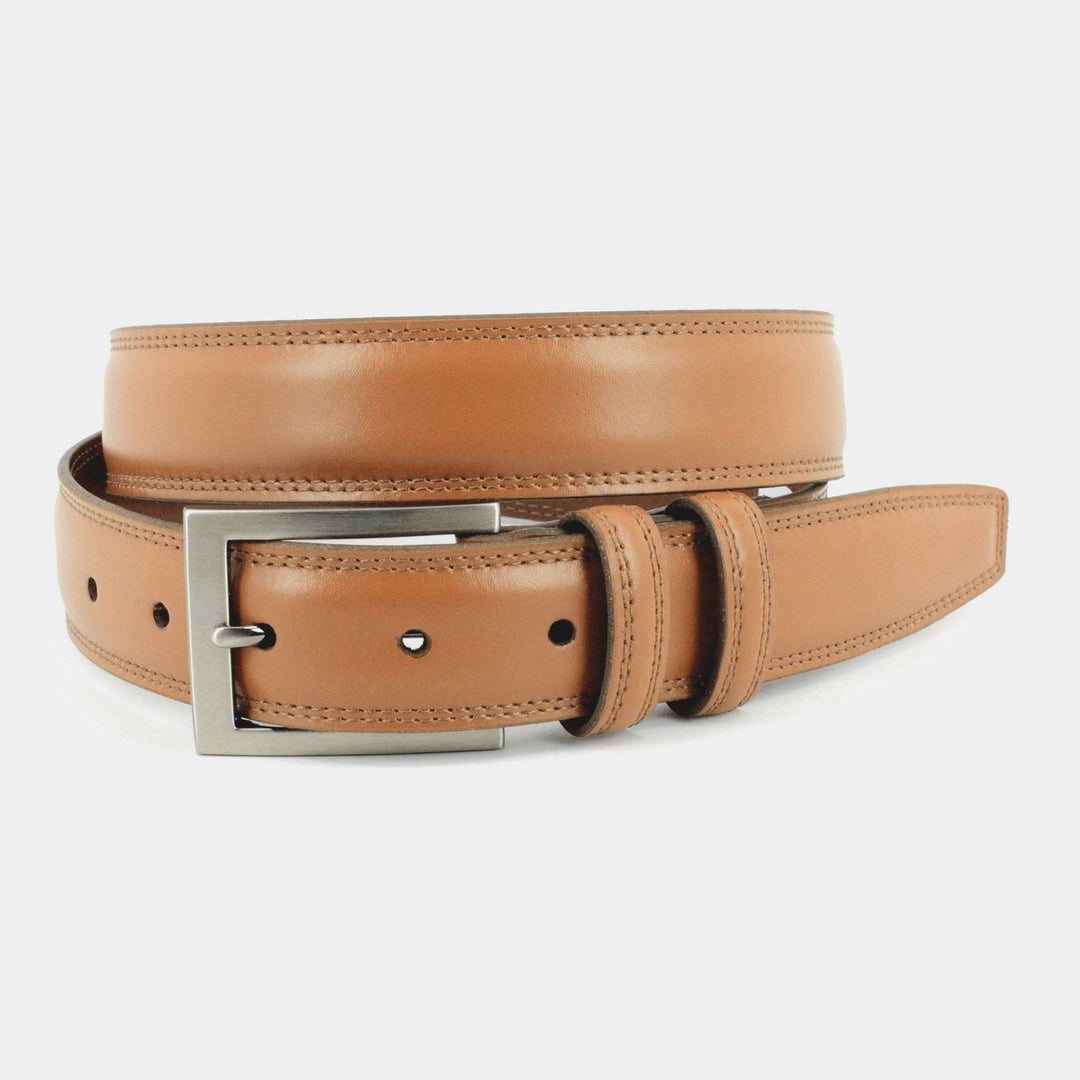 Italian Aniline Leather Belt - Tan