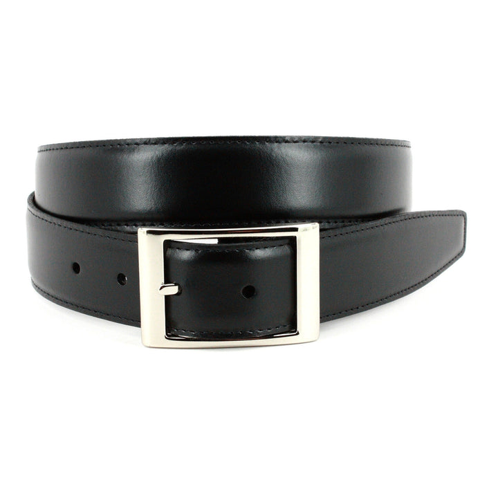 Italian Aniline Leather Reversible Belt - Black and Brown