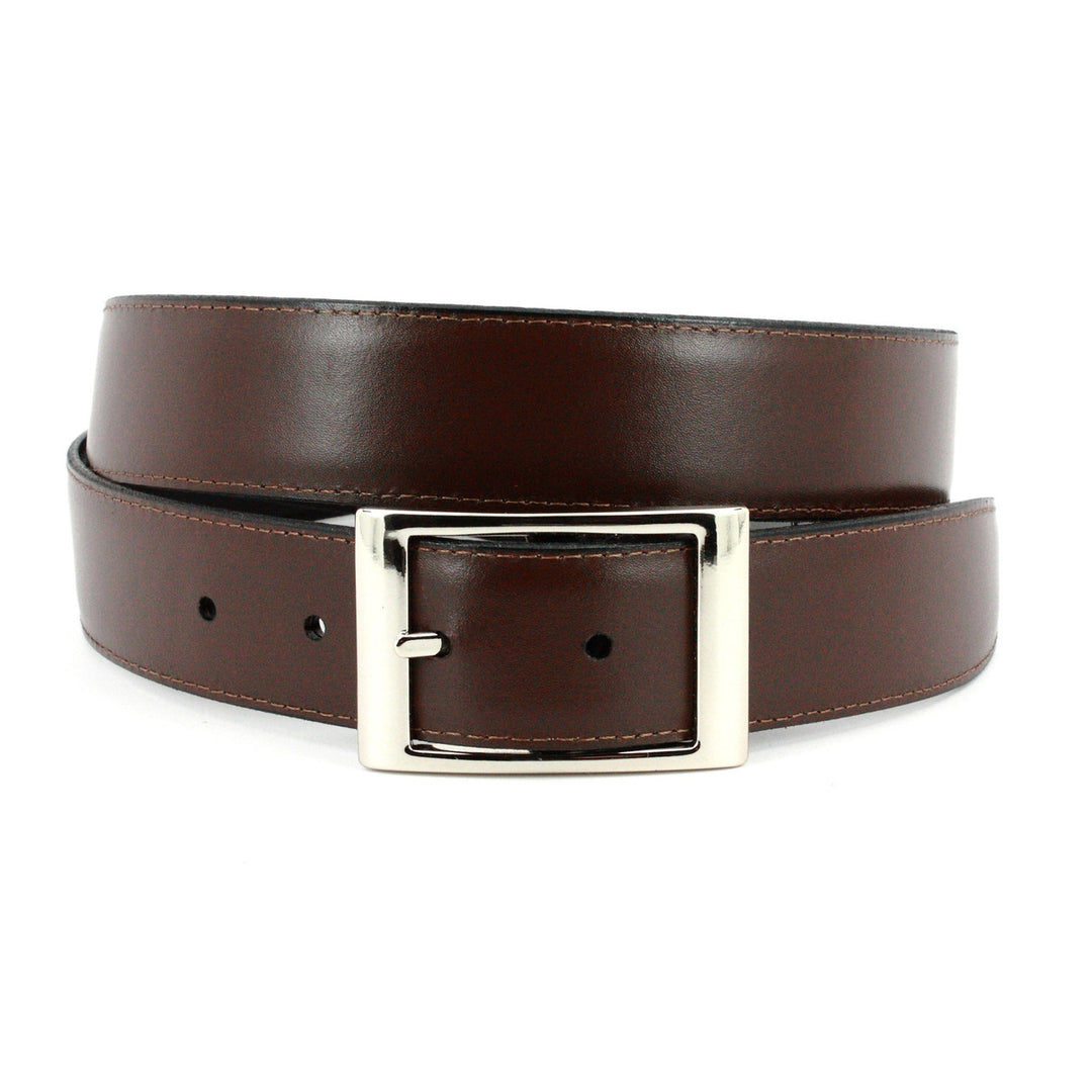 Italian Aniline Leather Reversible Belt - Black and Brown