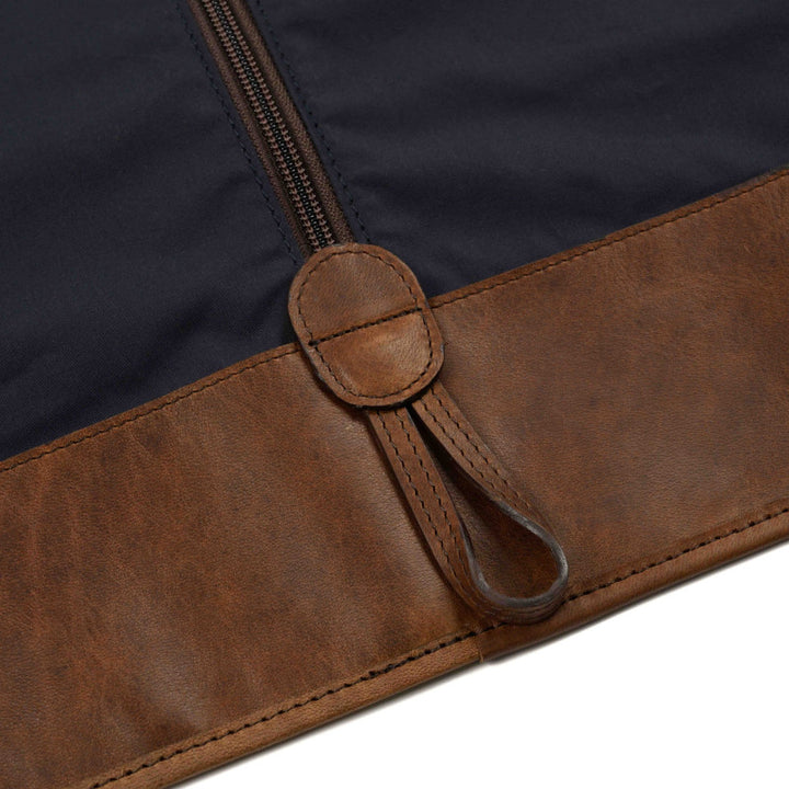 Ventile Fabric and Leather Garment Bag