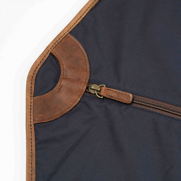 Ventile Fabric and Leather Garment Bag