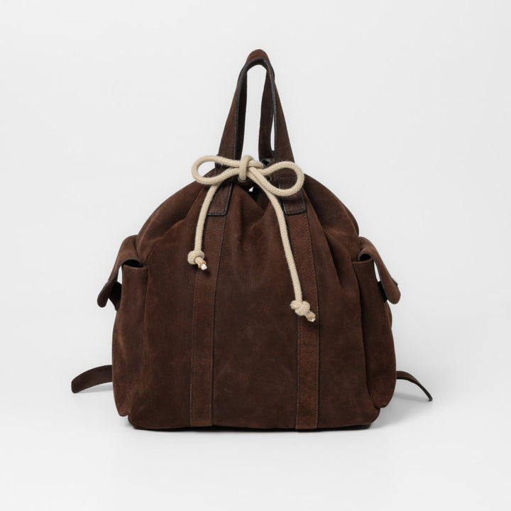 Reclaimed Leather Cinch Top Backpack