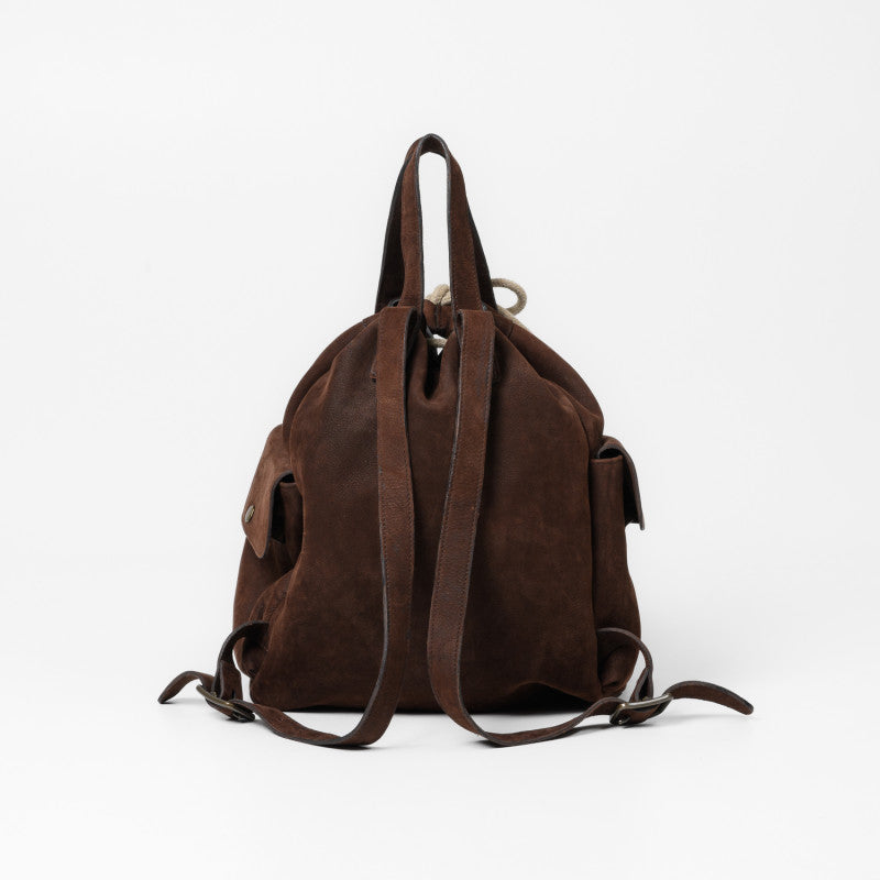 Reclaimed Leather Cinch Top Backpack