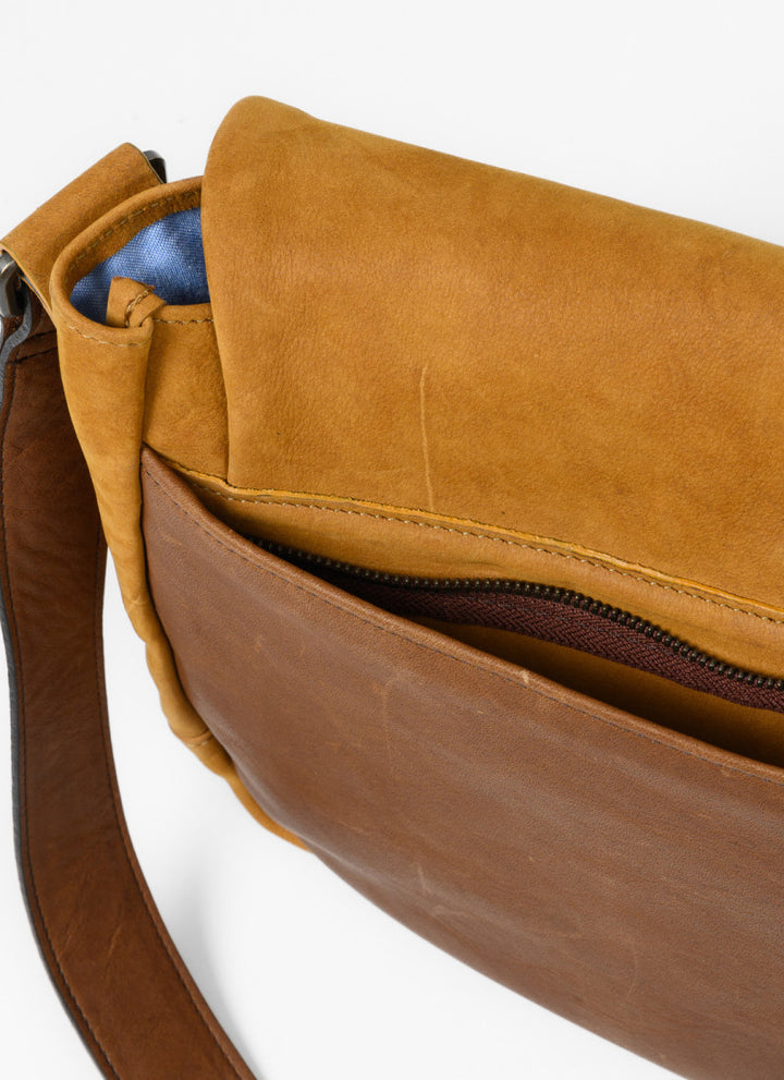 Reclaimed Leather Messenger Bag