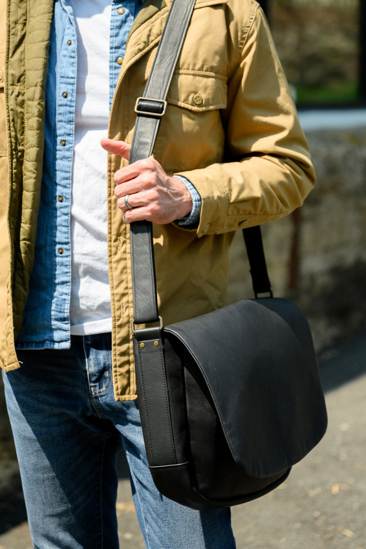 Reclaimed Leather Messenger Bag