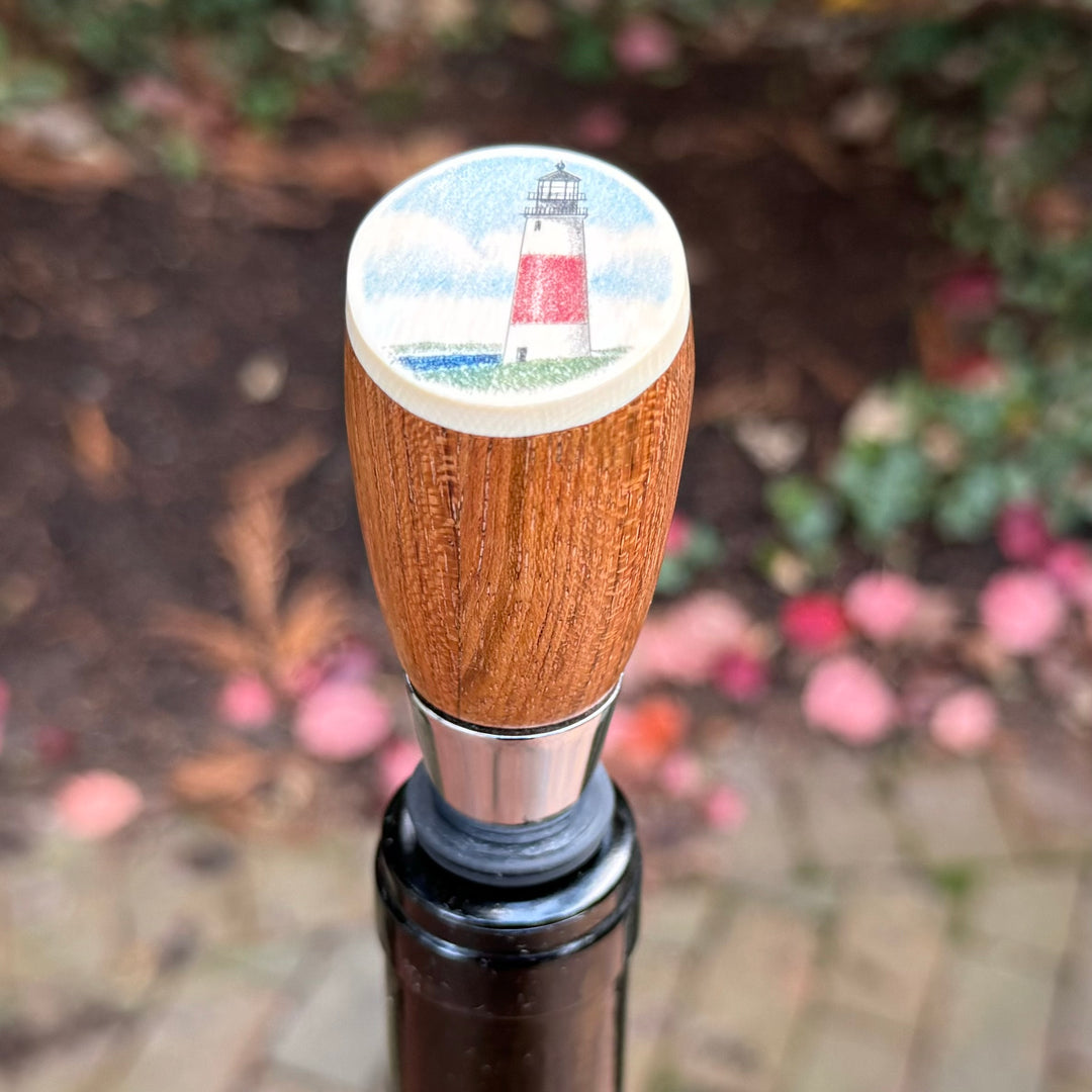 Sankaty Lighthouse - Scrimshaw Bottle Stopper