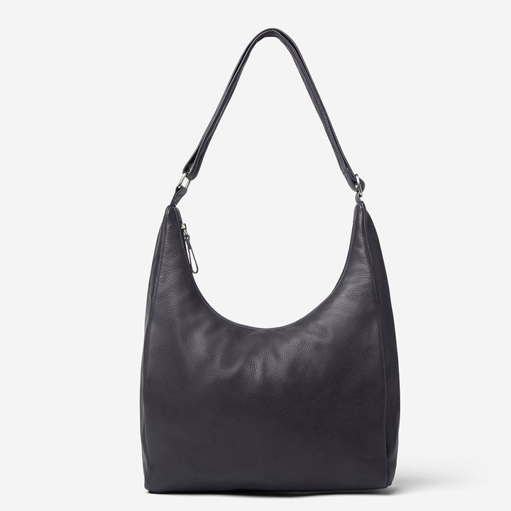 RFID Lined Leather Crossbody Hobo Bag