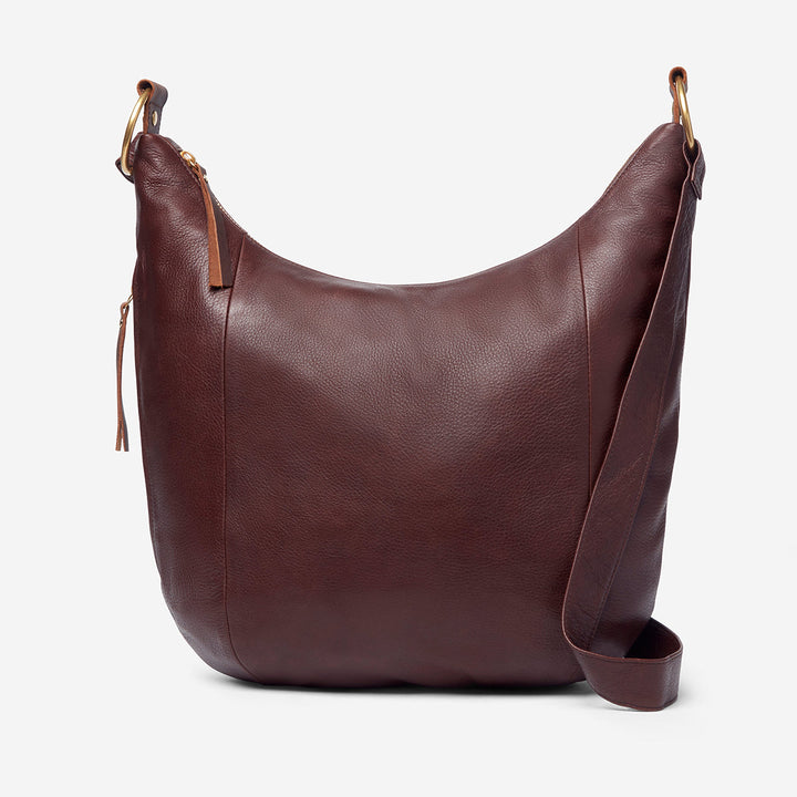 RFID Lined Argentinian Leather Sleek Crossbody Hobo Bag