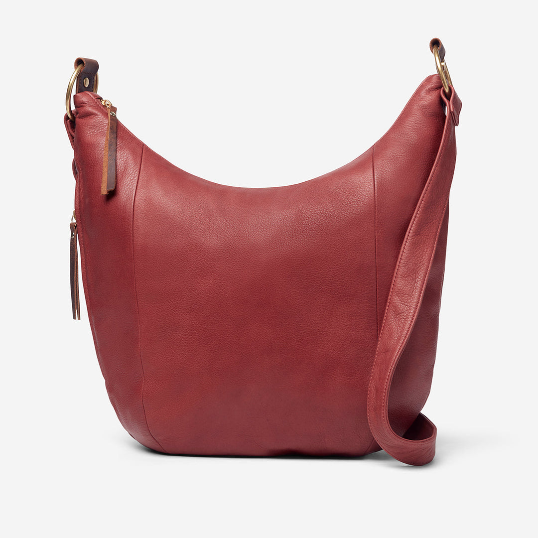 RFID Lined Argentinian Leather Sleek Crossbody Hobo Bag