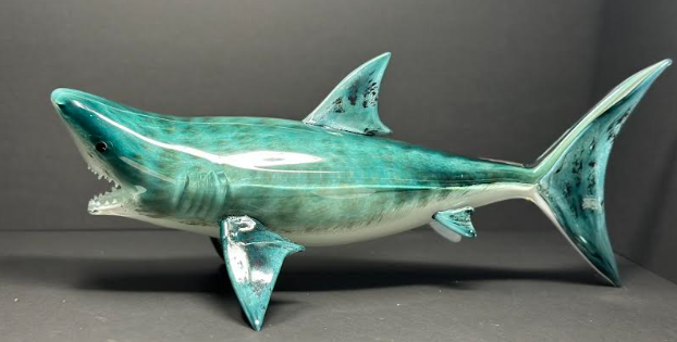 Tiger Shark Hand Blown Art Glass Fish