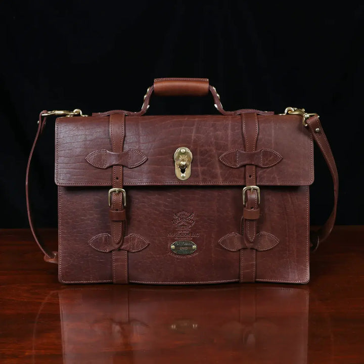 World-War II Inspired Leather Navigator Briefcase