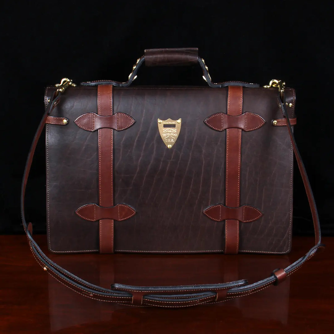 World-War II Inspired Leather Navigator Briefcase