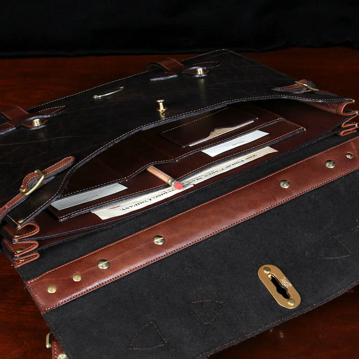 World-War II Inspired Leather Navigator Briefcase