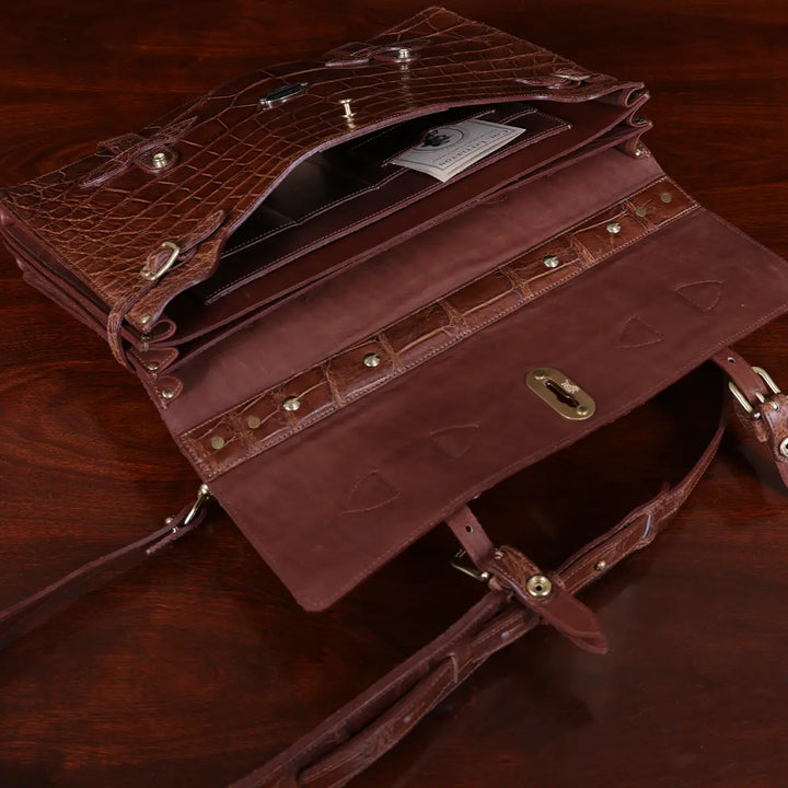 World-War II Inspired Leather Navigator Briefcase