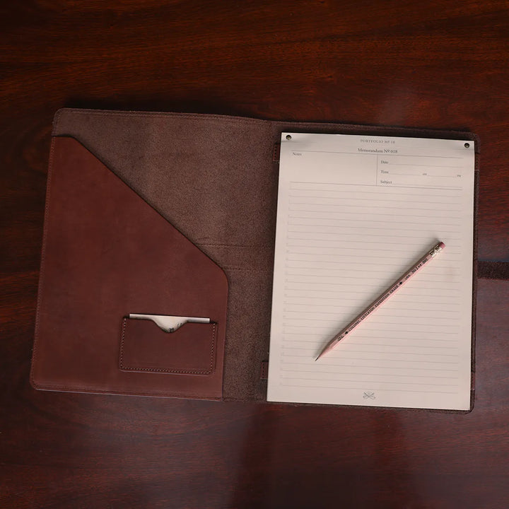 American Steerhide Snap-Front Leather Writing Portfolio