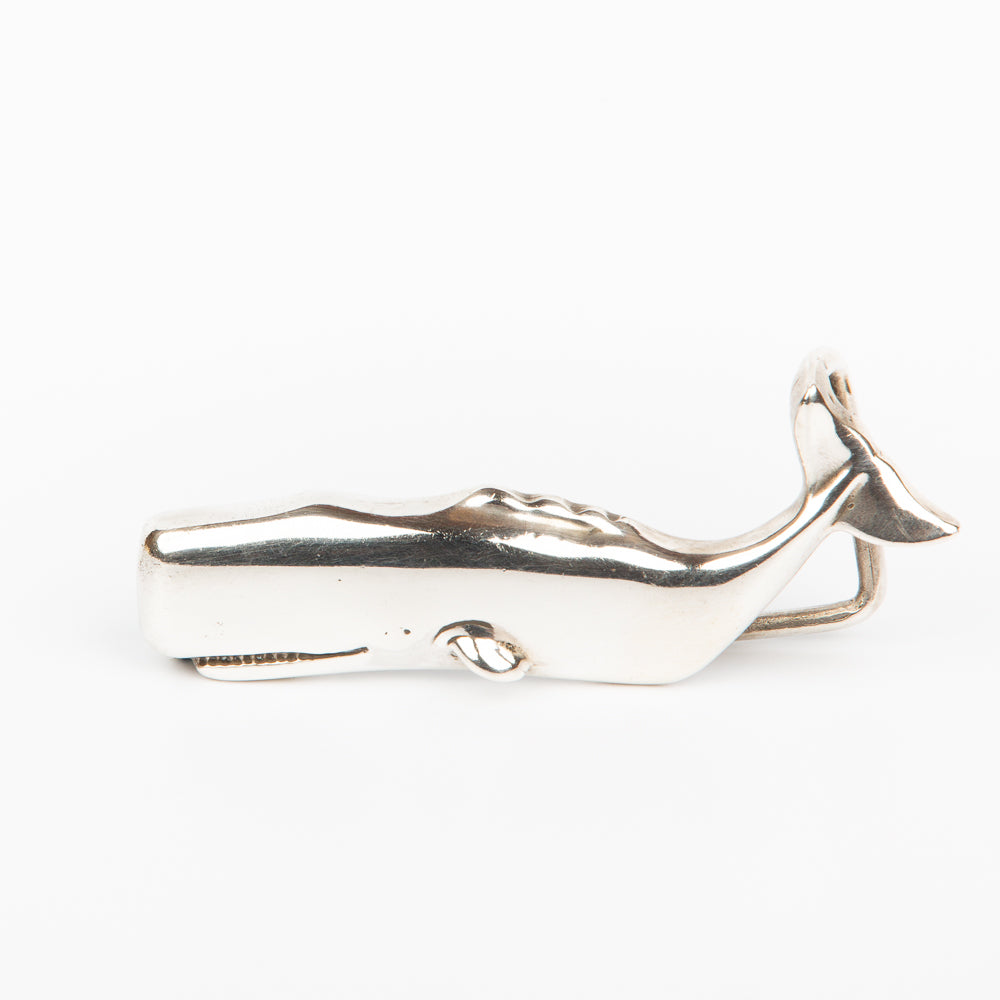 Sperm Whale Belt Buckle sm - Sterling Silver