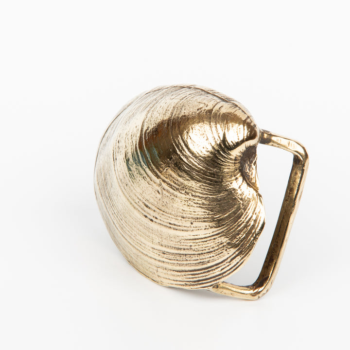 Quahog Clam Buckle - Solid Brass