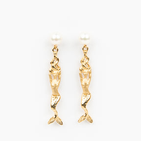 Mermaid Earrings - 14K Gold and Pearl