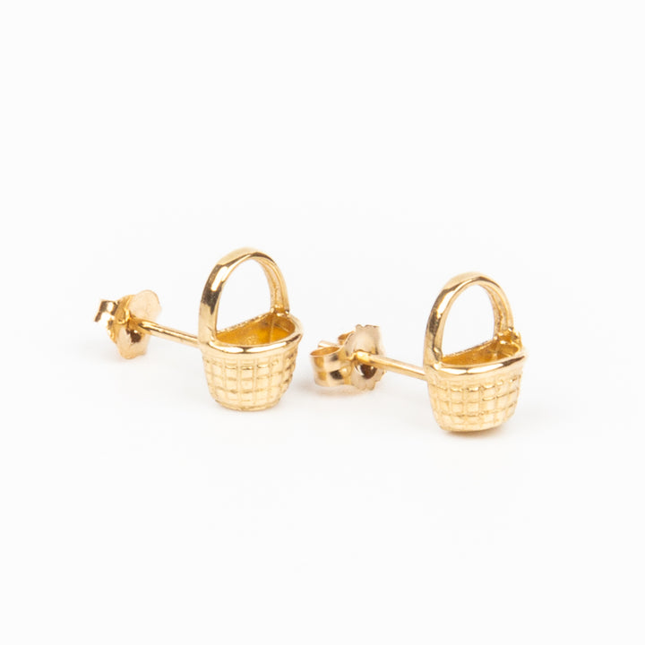Nantucket Lightship Basket Earrings 4 - 14K Gold