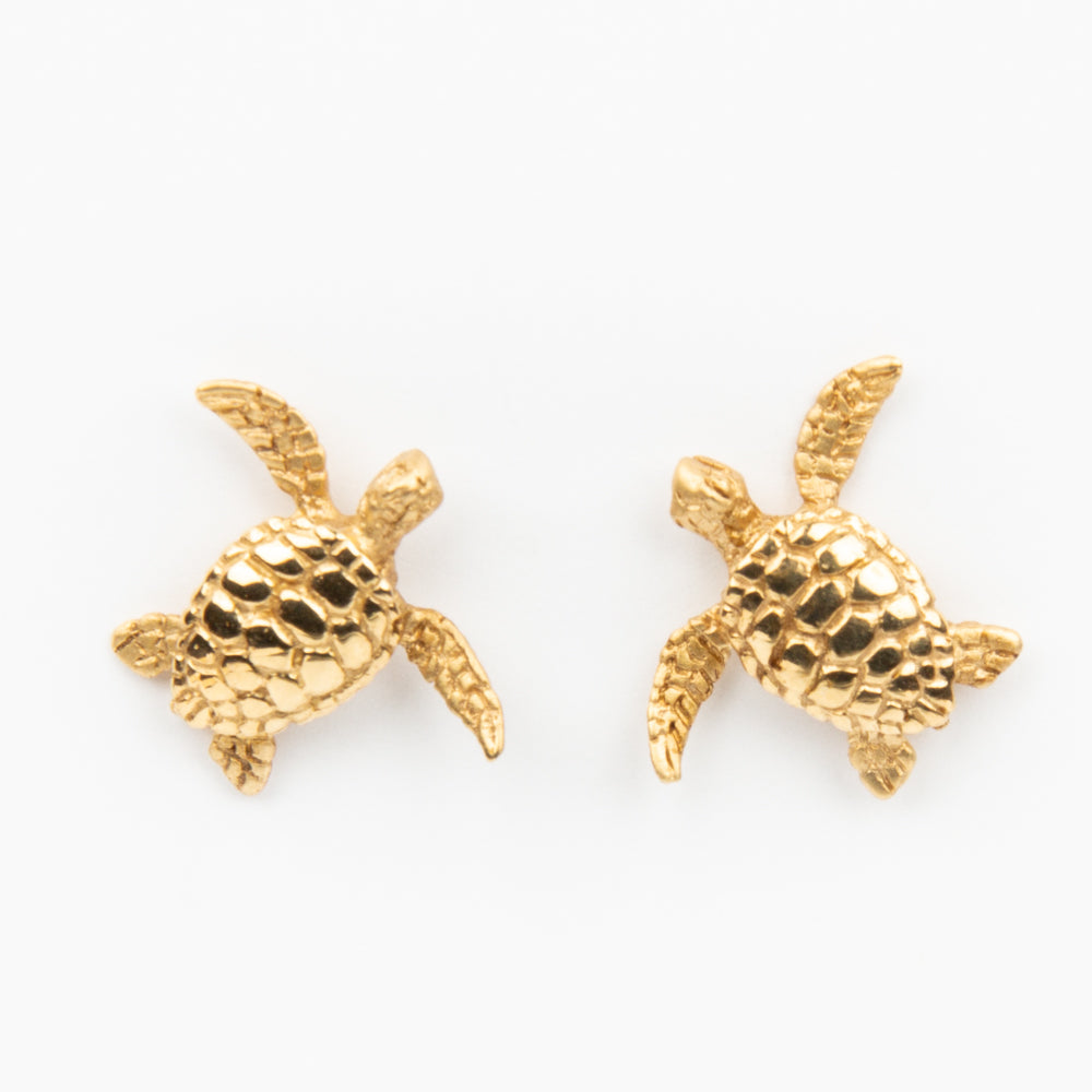 Sea Turtles Earrings - 14K Gold