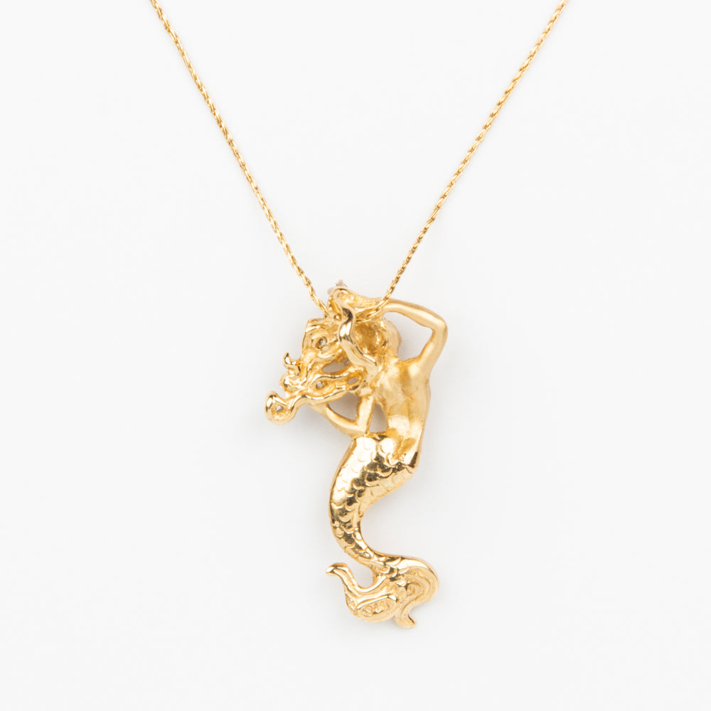Mermaid Necklace - 14K Gold and Diamonds