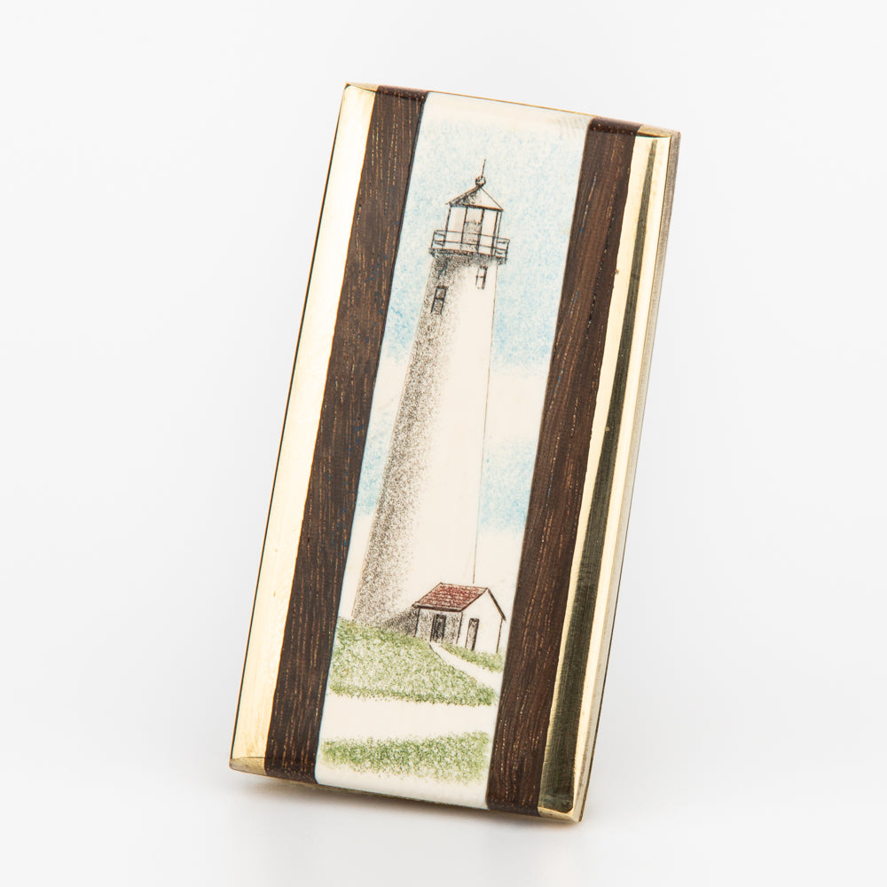 Great Point Lighthouse Money Clip - Mammoth, Scrimshaw, Solid Brass
