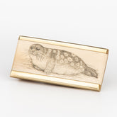 Seal Money Clip - Mammoth, Scrimshaw, Solid Brass