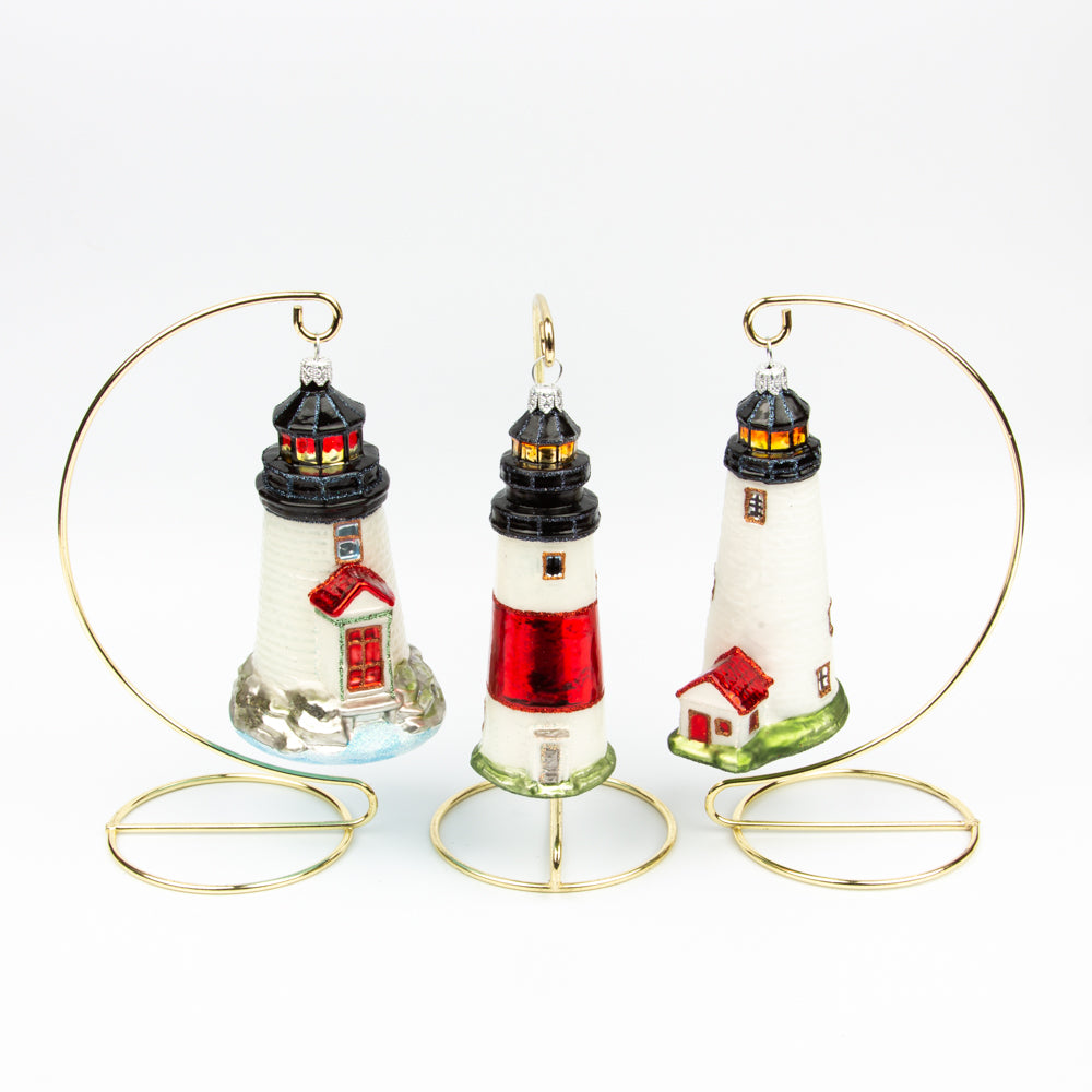 Nantucket Lighthouses Ornament Set (Brant Point, Sankaty, and Great Point)